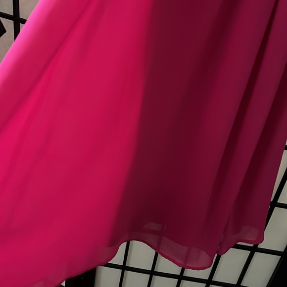 Lulus-High Neck Mini Shift Dress-Hot Pink S - Picture 5 of 5